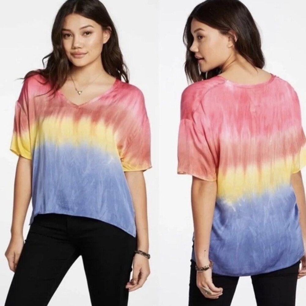 Chaser Silky Boxy Hi-Lo V-Neck Top